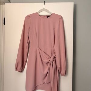Elegant Pink Long Sleeve Dress